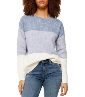 Color Block Lurex Wool Sweater Blue