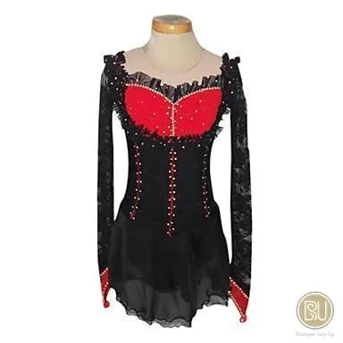 Competition Skating Dress Spanish Theme Black Red  BSU12595