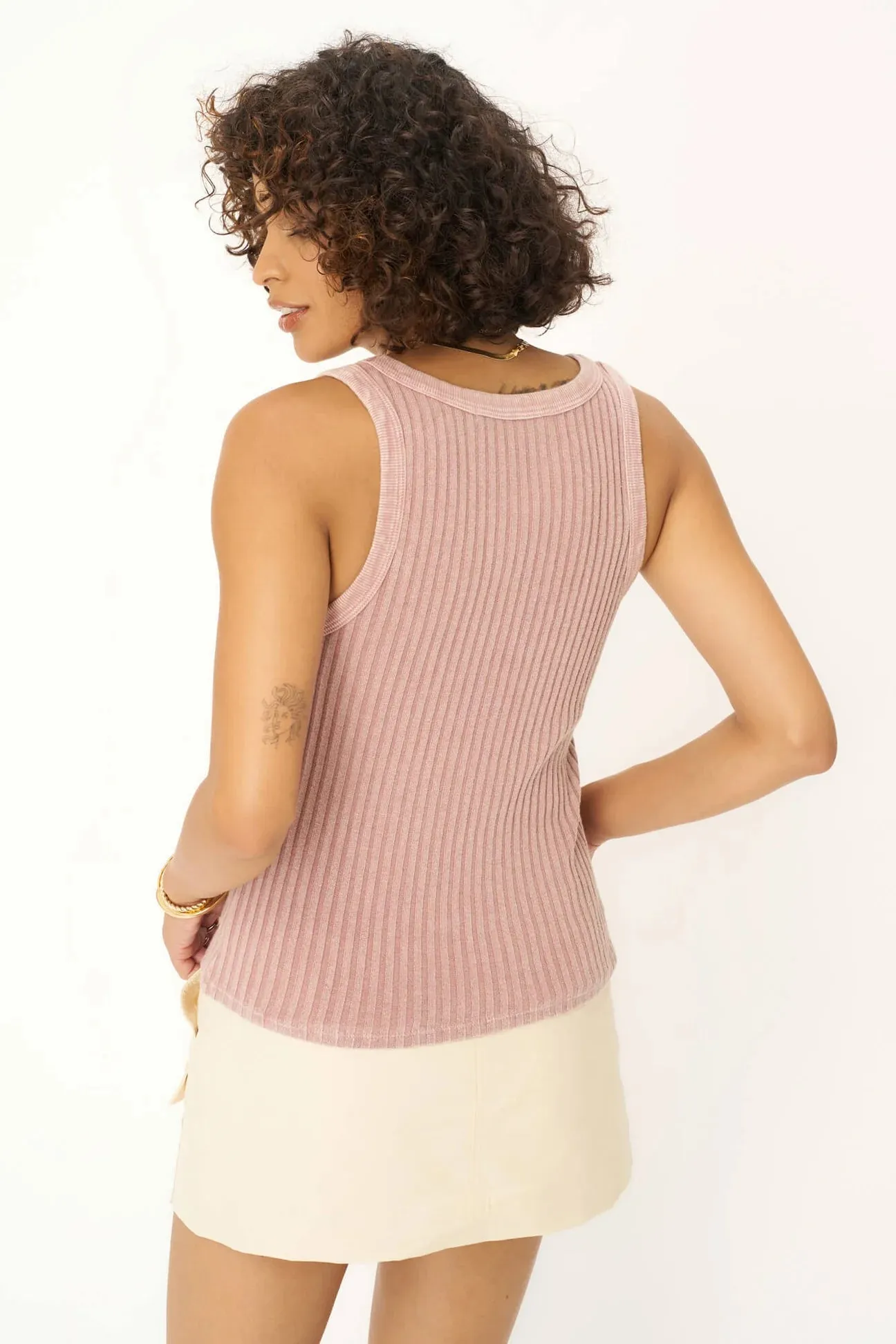 Cooper Sweater Rib Tank - Blushing Mauve