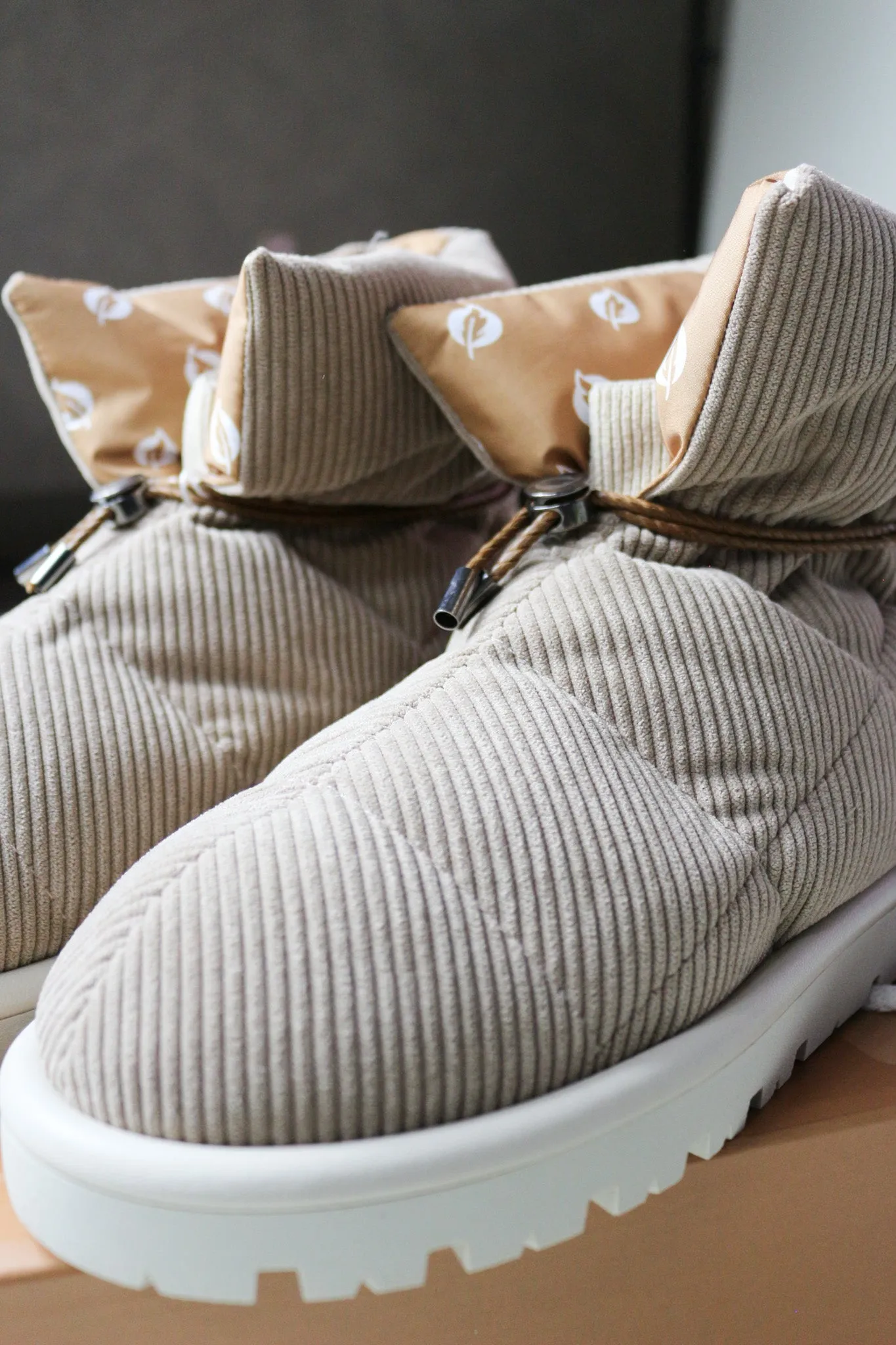 Cord Sand Beige Pillow Boot