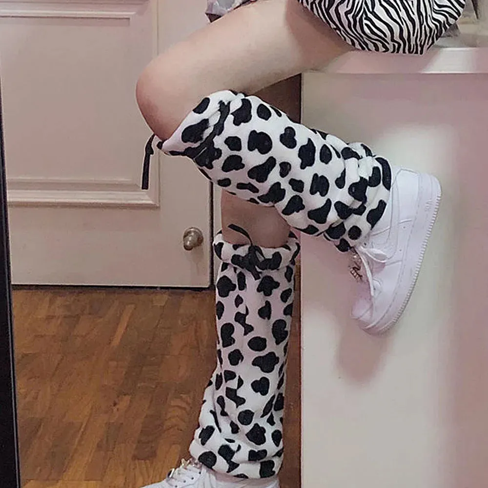 Cow Pattern Print Leg Warmers