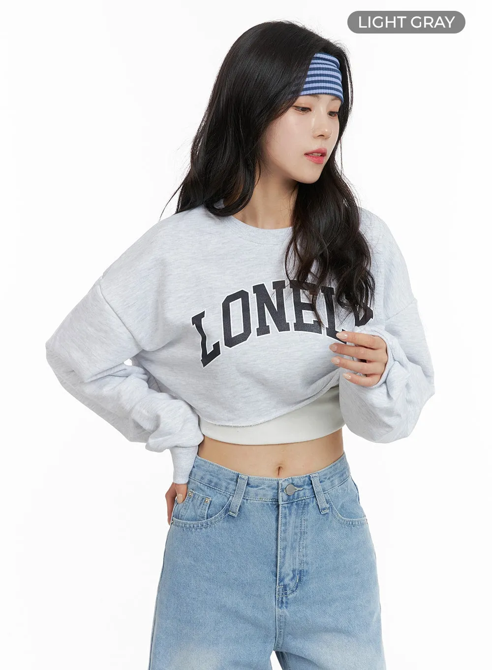 Cozy Lettering Cropped Sweater OM421