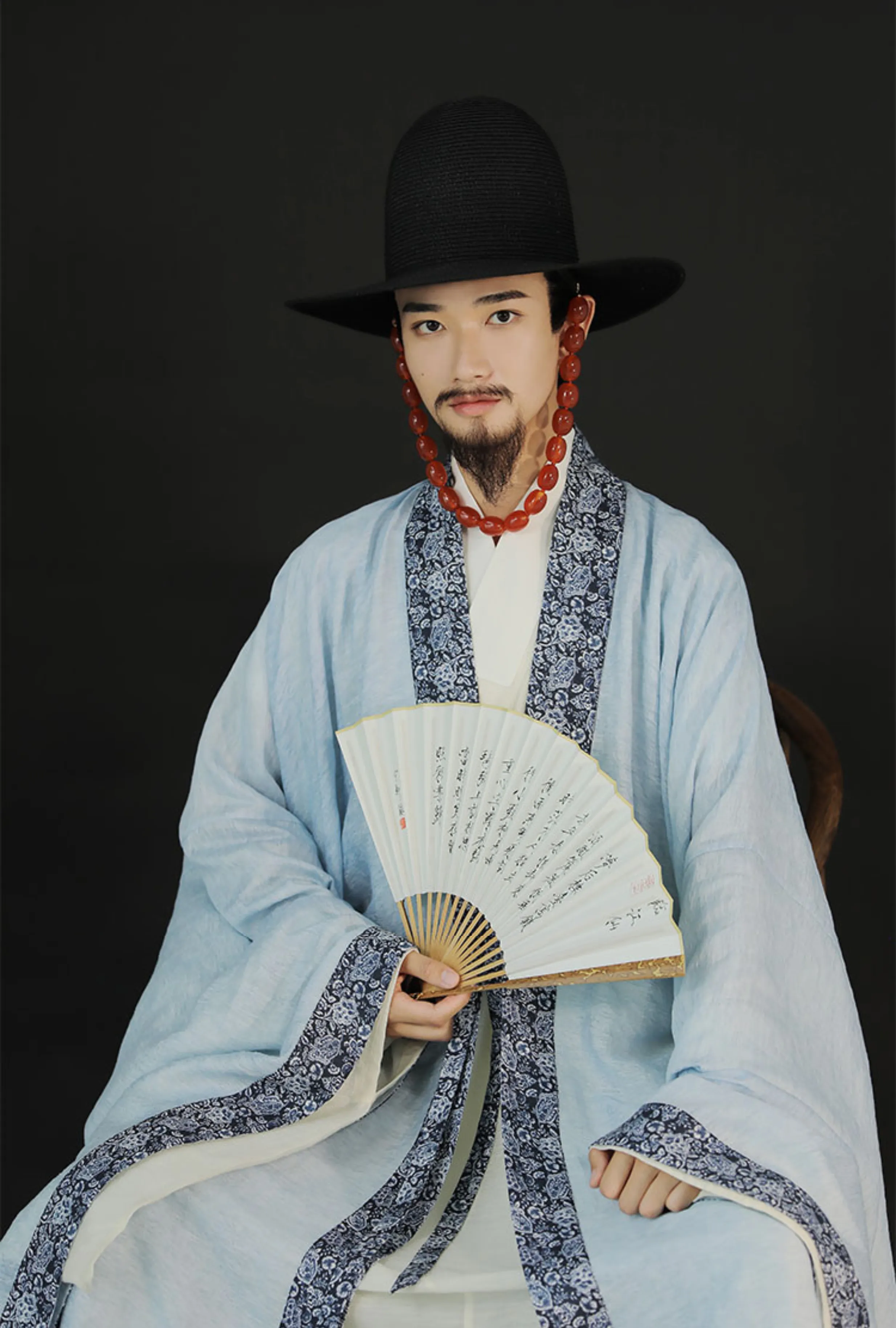 Cui Wei 翠微 Blue Mountain Ming Dynasty Men's Summer Linen Dachang Jacket