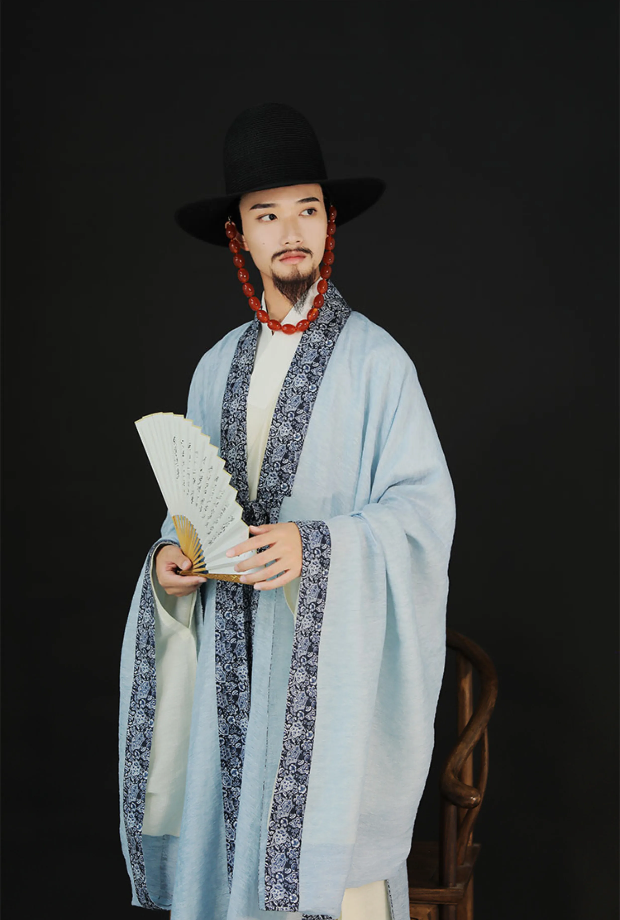 Cui Wei 翠微 Blue Mountain Ming Dynasty Men's Summer Linen Dachang Jacket