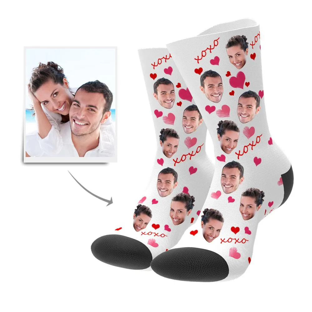 Custom Heart Face Socks - XOXO