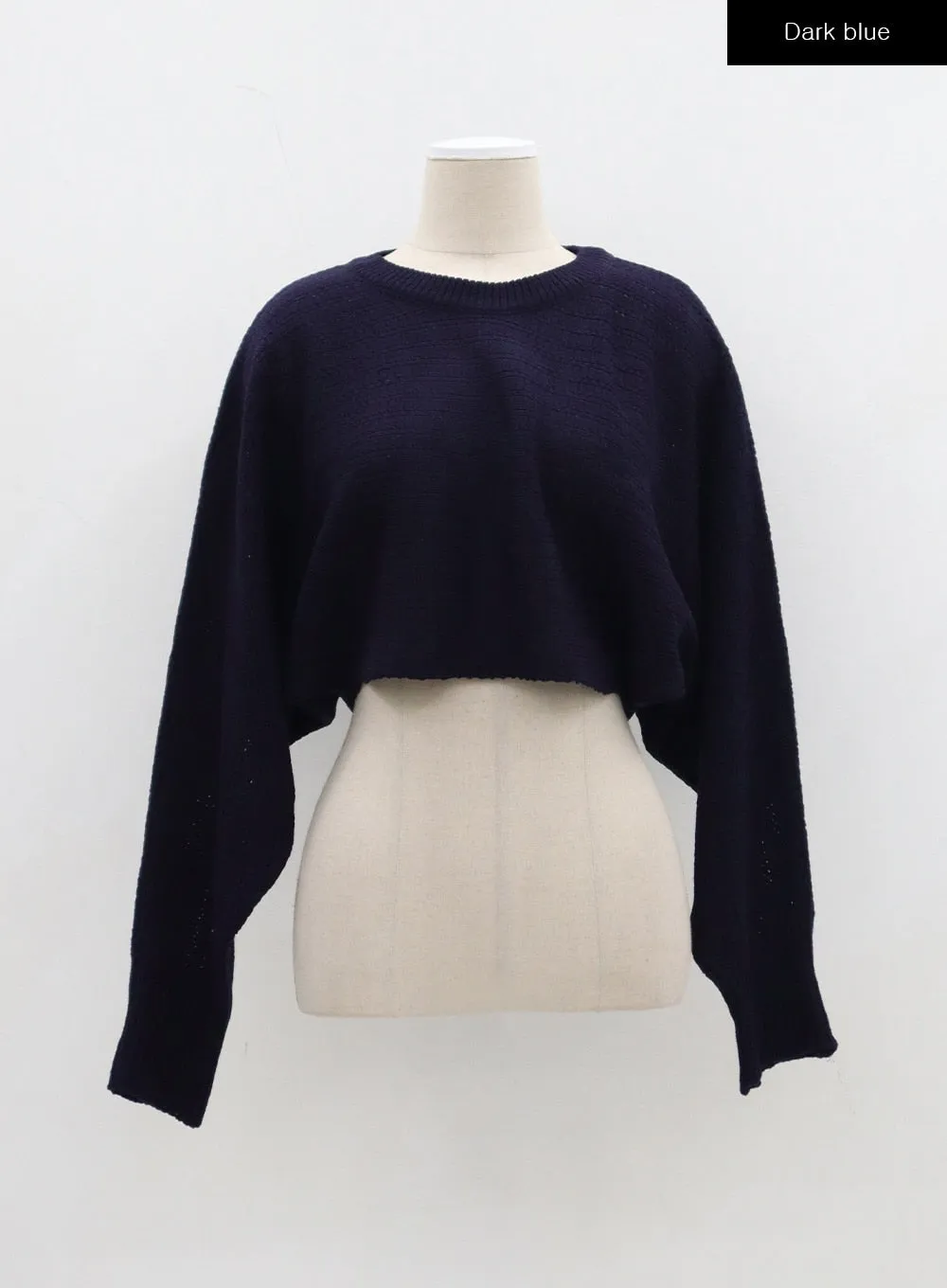 Cut Out Back Tie Detail Cropped Sweater BJ311