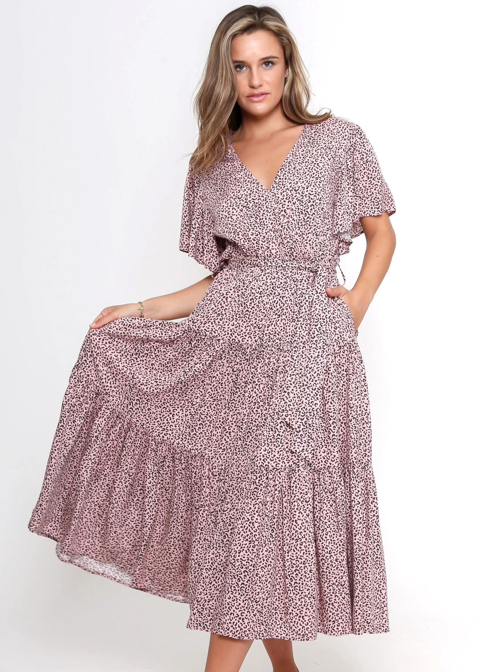 Dayna Dress - Pink Leopard