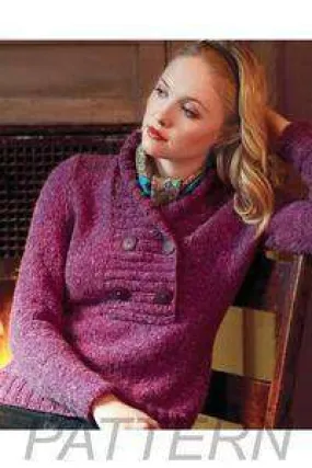 Debbie Bliss Shawl Collared Sweater PATTERN ONLY