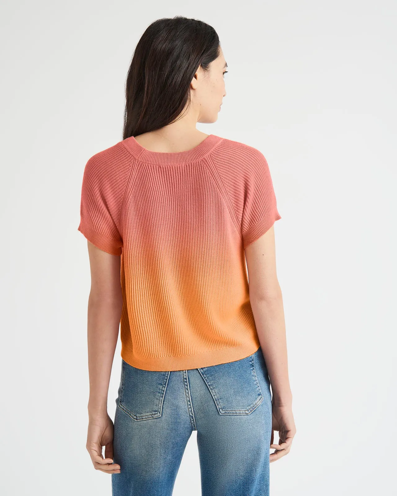 Della Dip Dye Short Sleeve Sweater