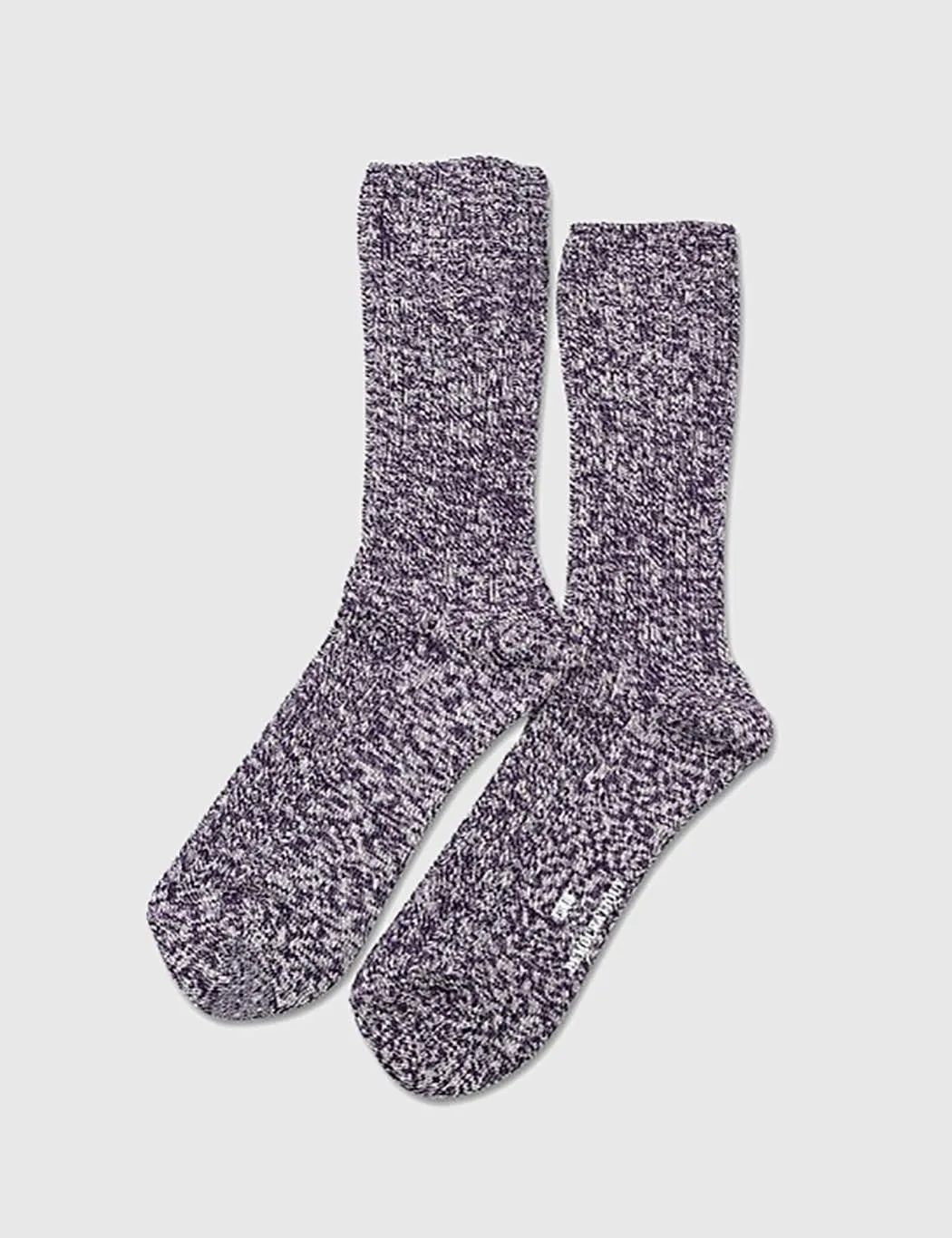 Democratique x Edwin Relax Rib Melange Socks - Dark Purple