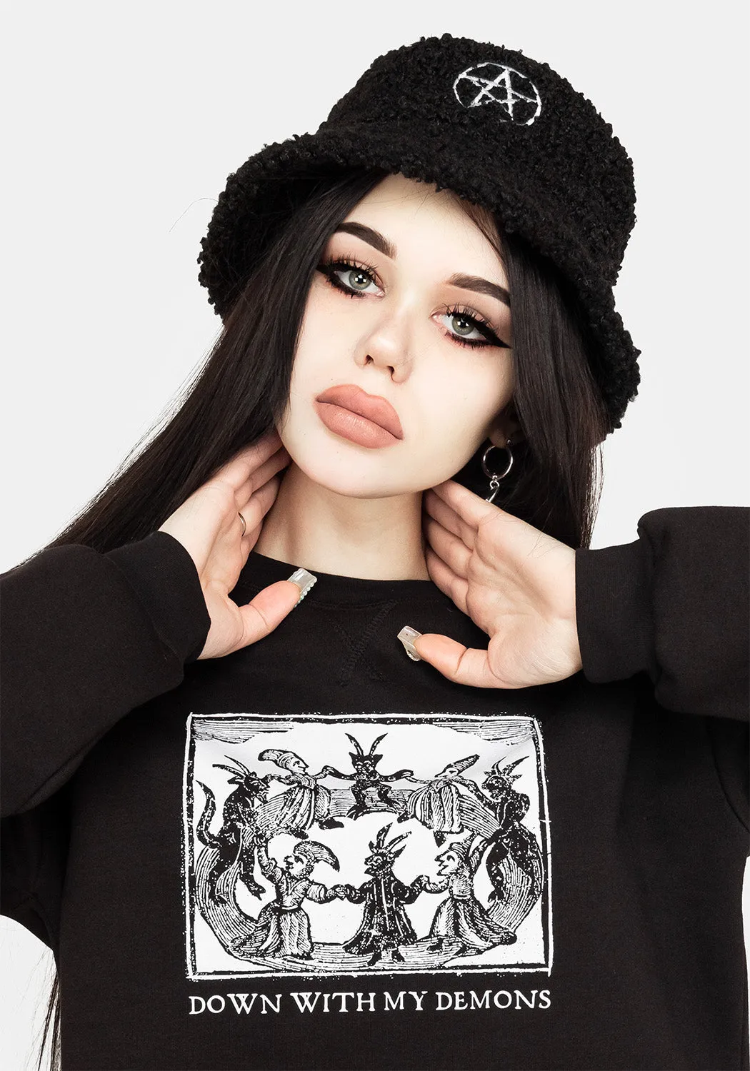 Demons Crop Sweat Top