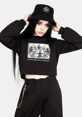 Demons Crop Sweat Top