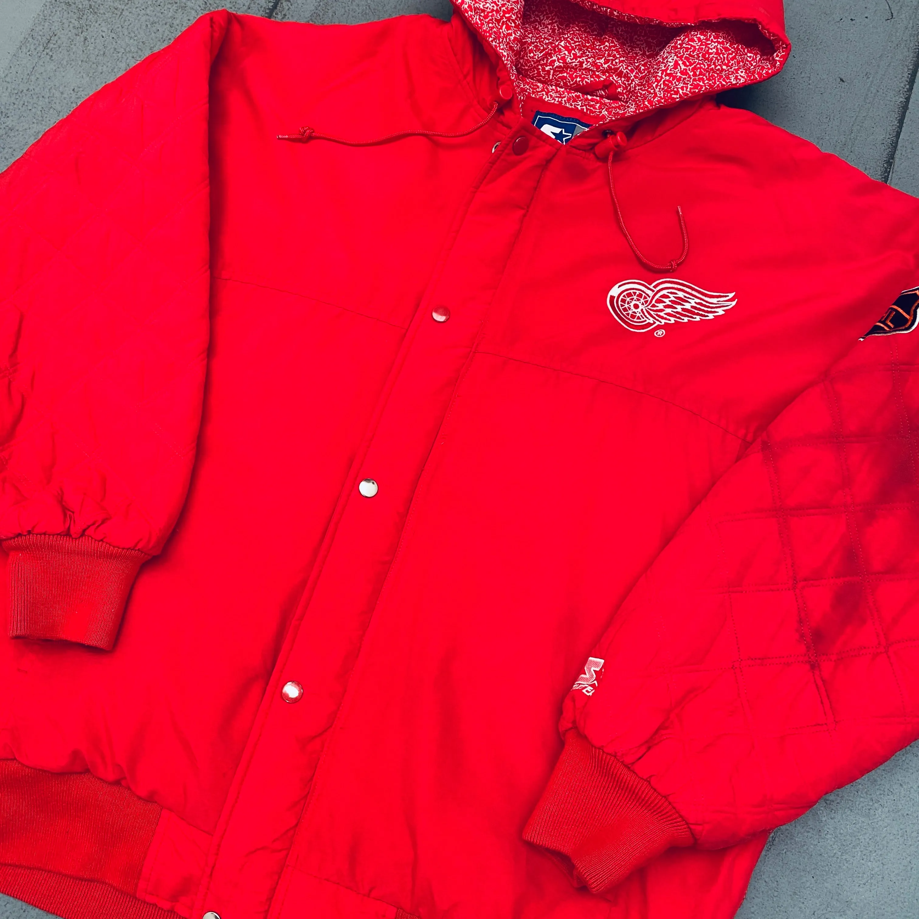 Detroit Red Wings: 1990's Fullzip Starter Parka Jacket (XL)