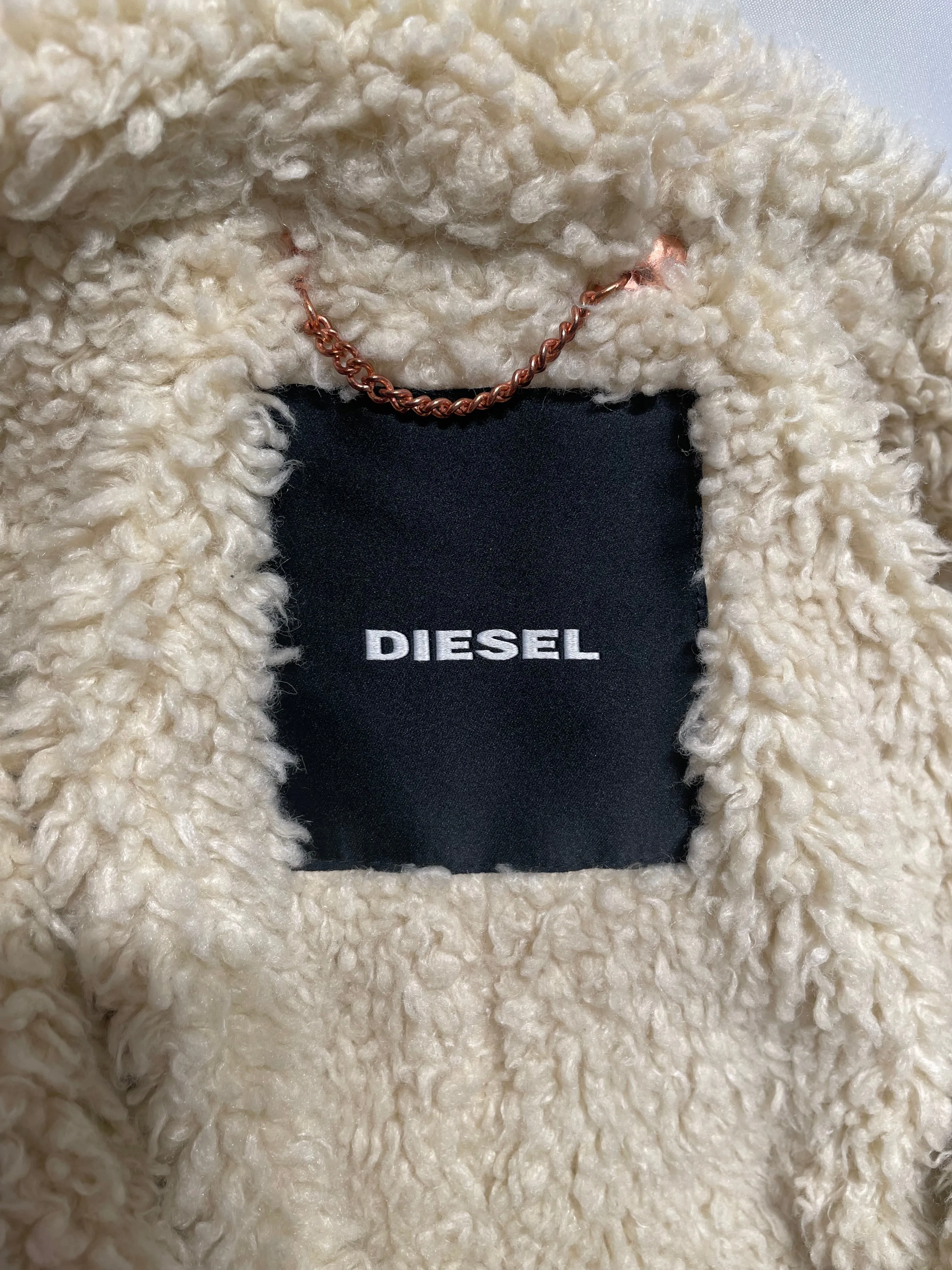 DIESEL/Puffer Jkt/XXS/Cotton/GRY/FUR PONCHO