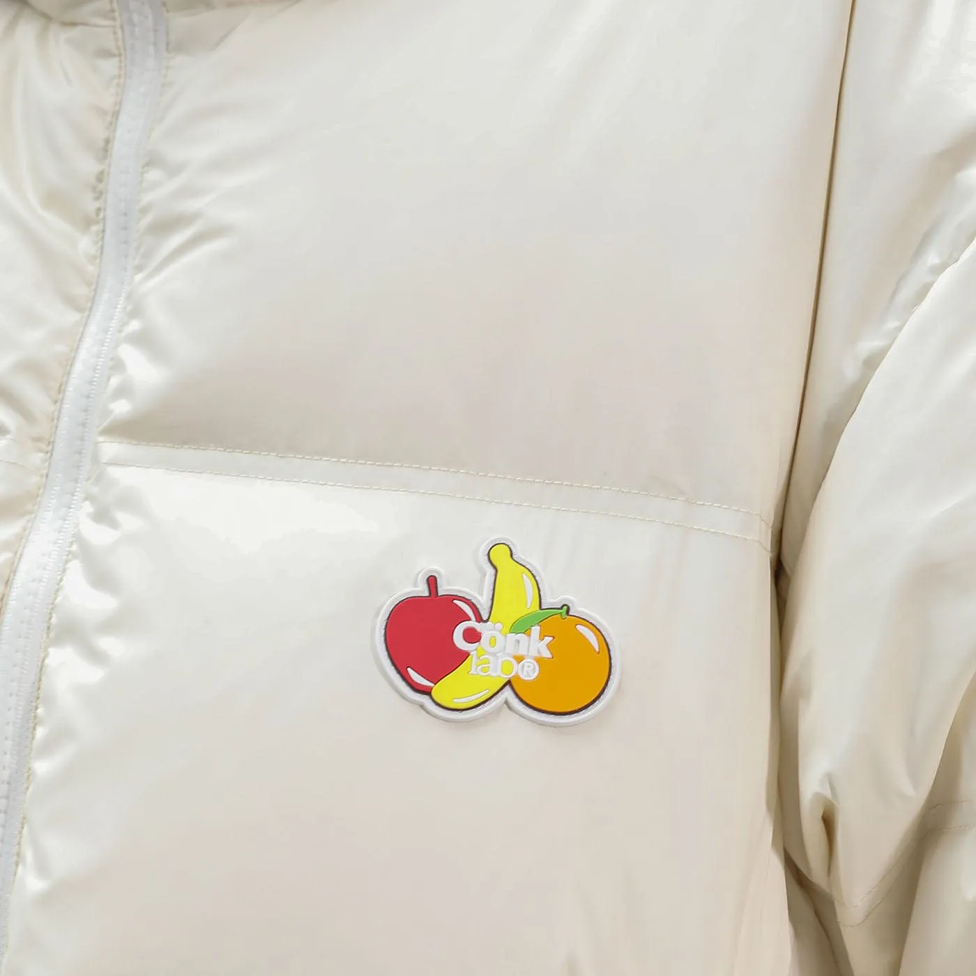 Down Puffer Jacket with Fruit Embroidery