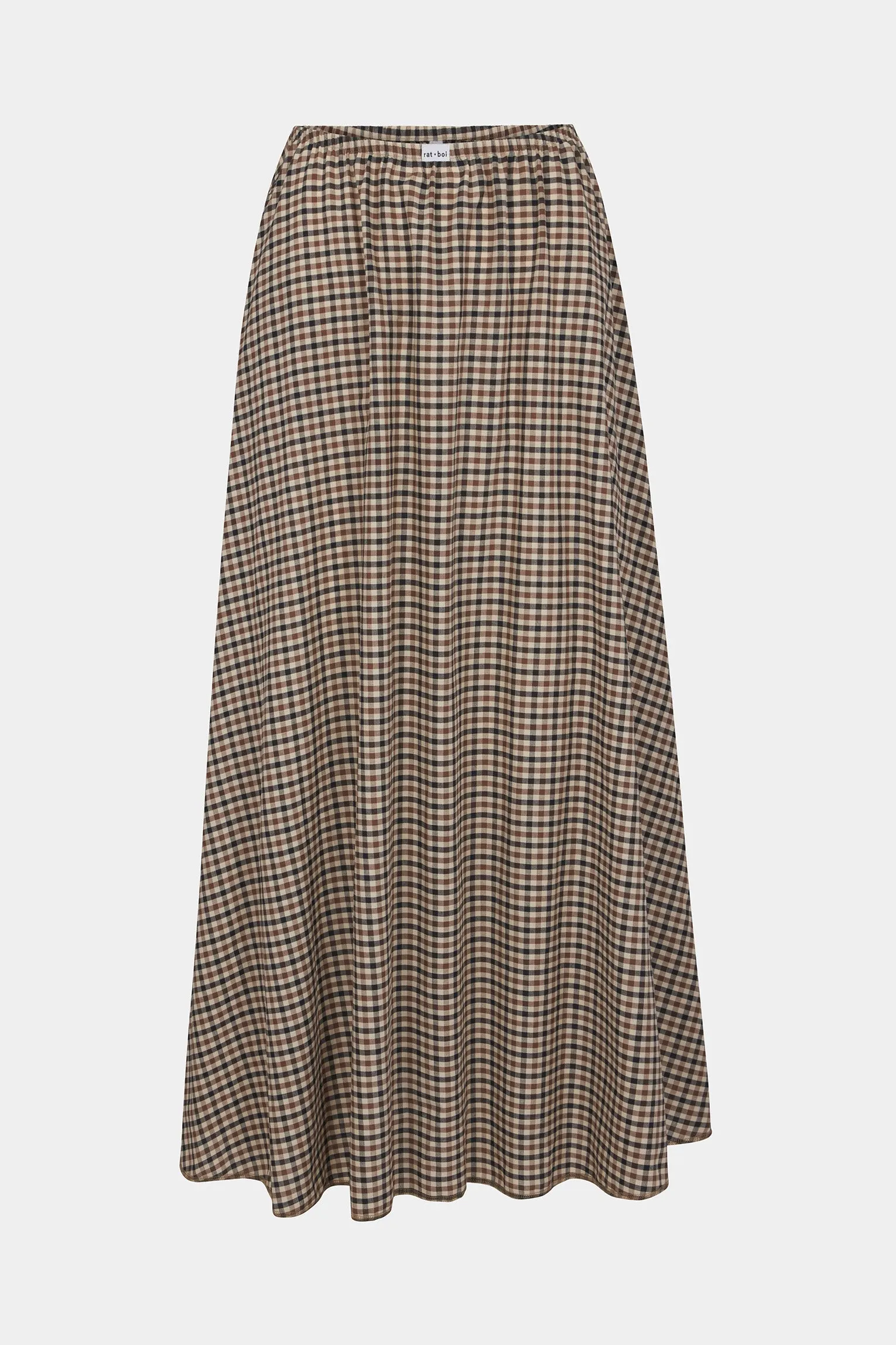 DREAM SKIRT IN TAN GINGHAM