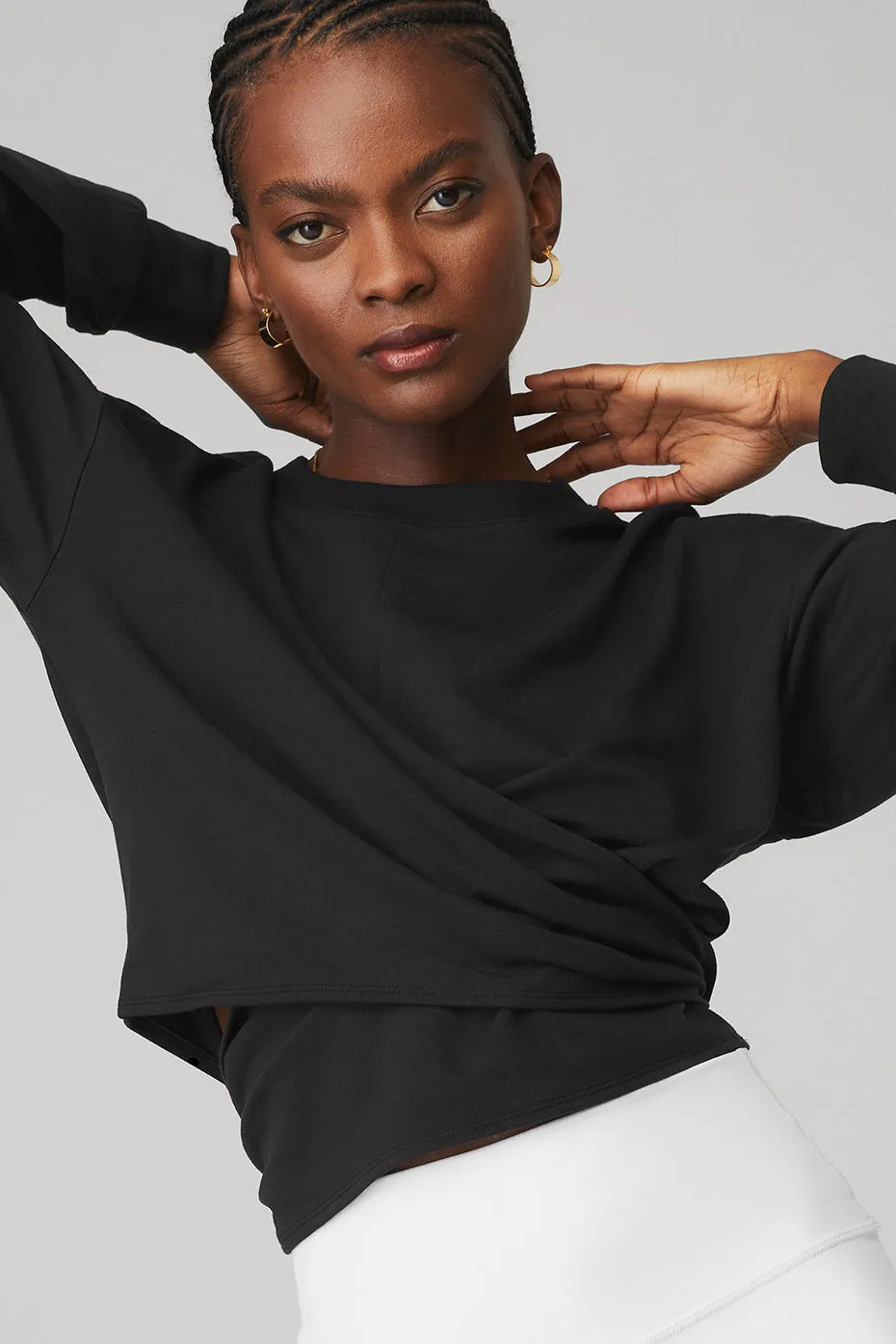 Dreamy Wrap Pullover - Black