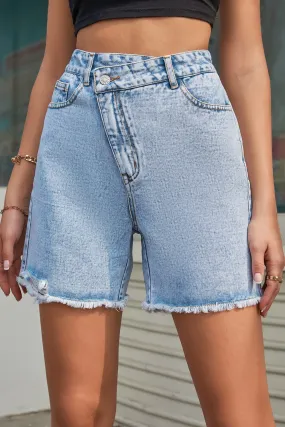 Effortless Edge Raw Denim Shorts - Culture Heaven Special