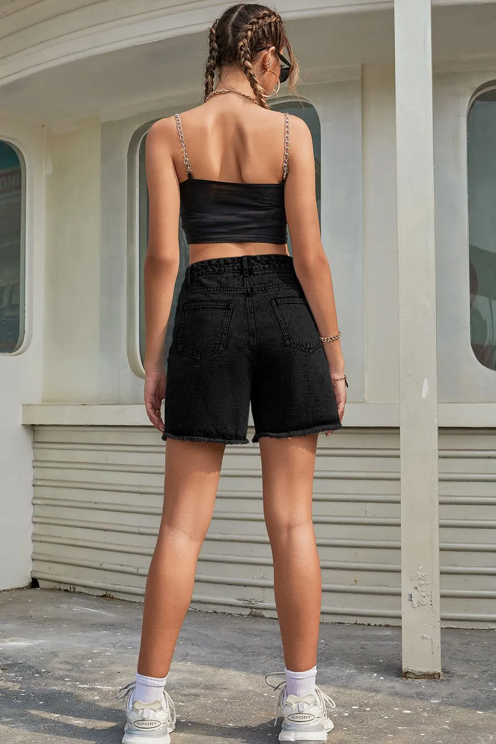 Effortless Edge Raw Denim Shorts - Culture Heaven Special