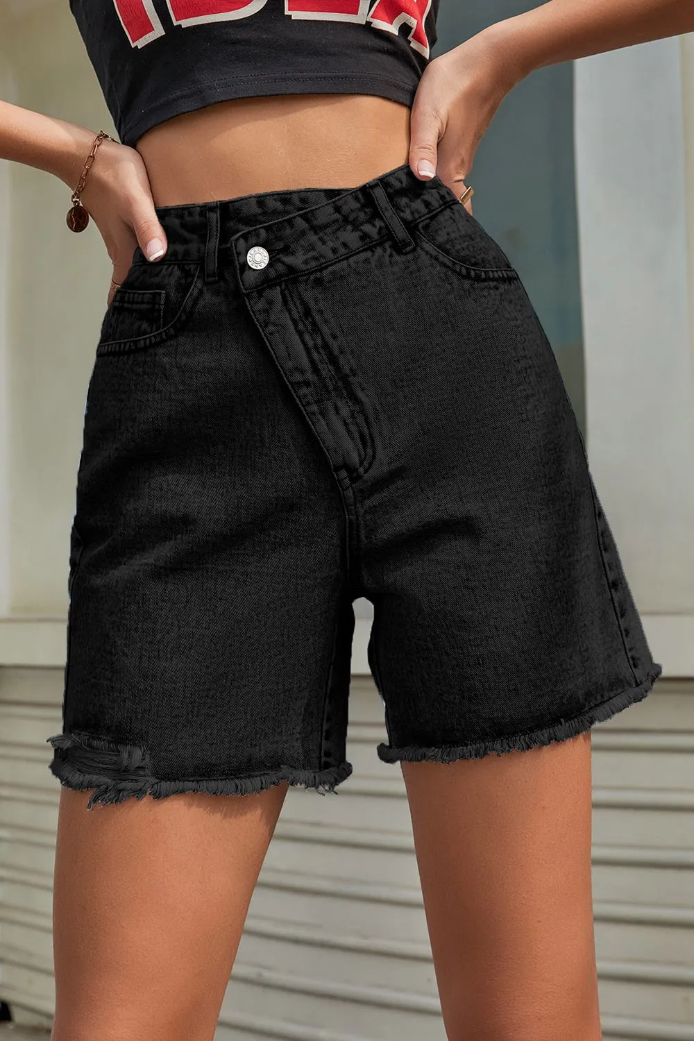 Effortless Edge Raw Denim Shorts - Culture Heaven Special