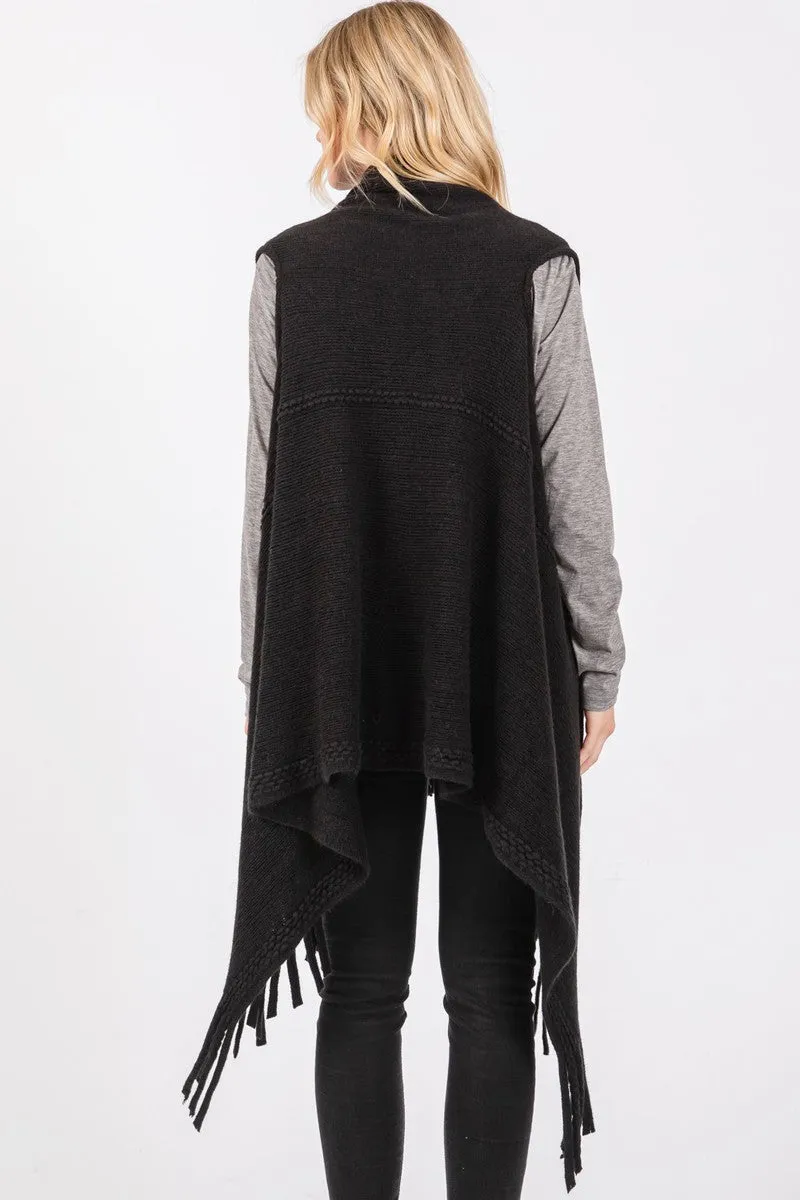 Embossed Tassel Vest