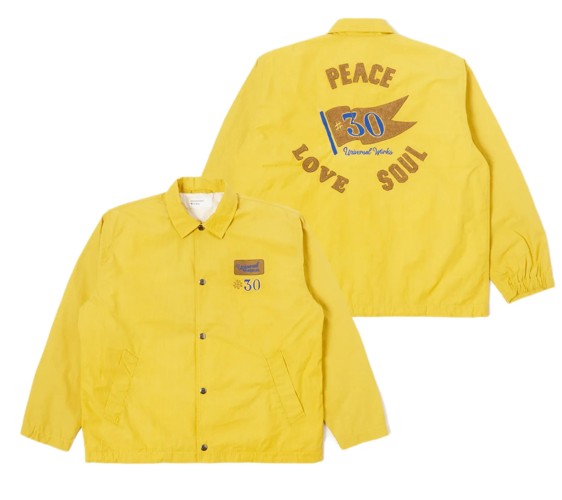 Embroidered Head Coach Jacket | Yellow Halley Ripstop