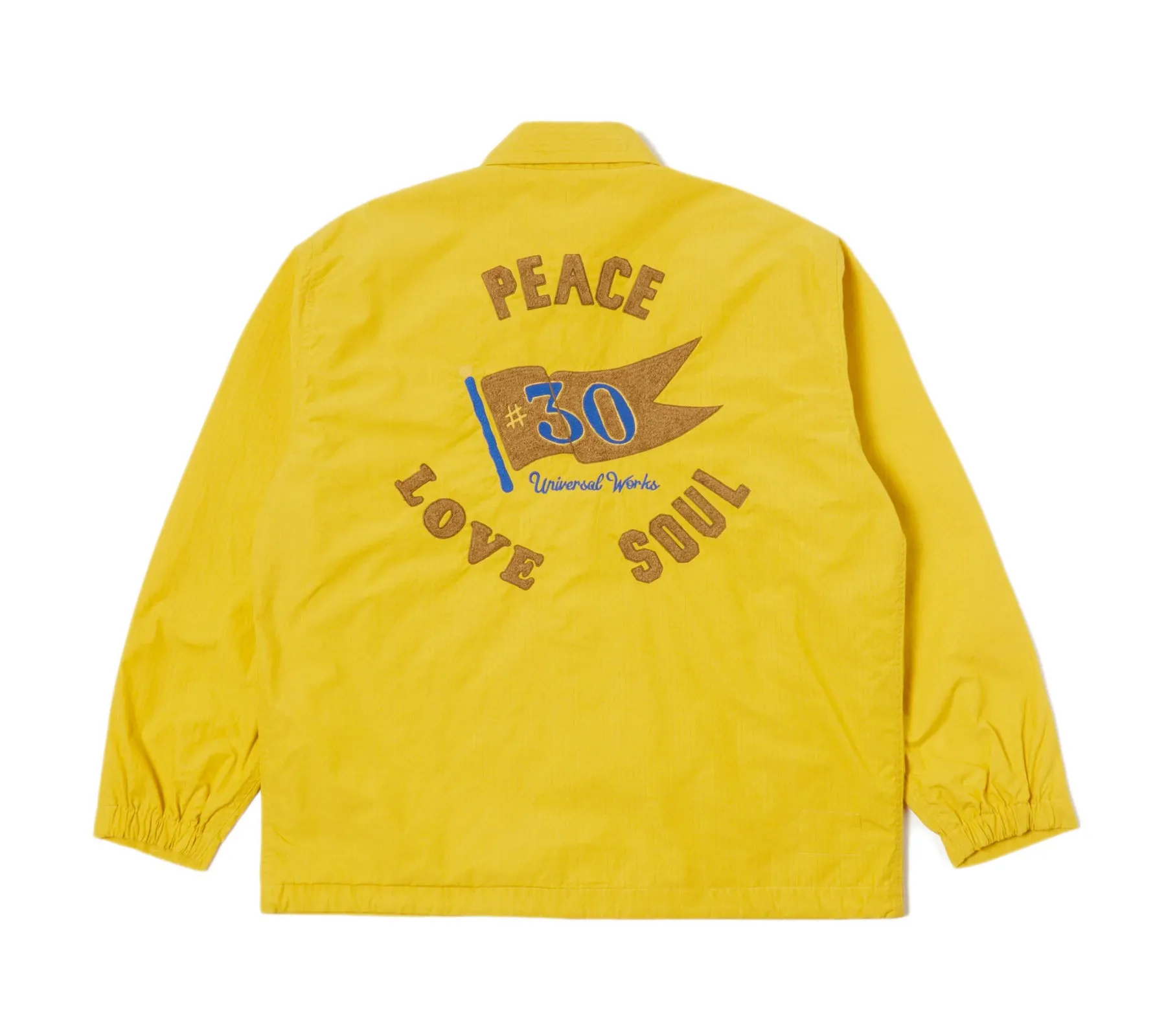 Embroidered Head Coach Jacket | Yellow Halley Ripstop