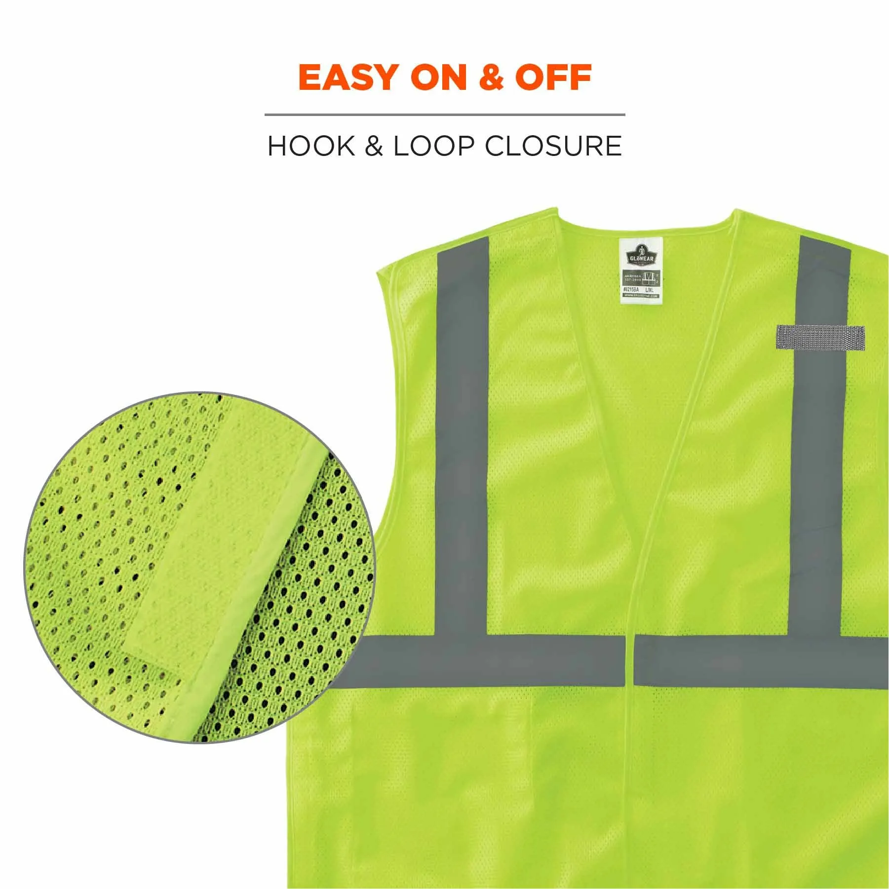 Ergodyne 24546 8215BA-S 2XL Lime Class 2 Economy Breakaway Mesh Vest - Single Size