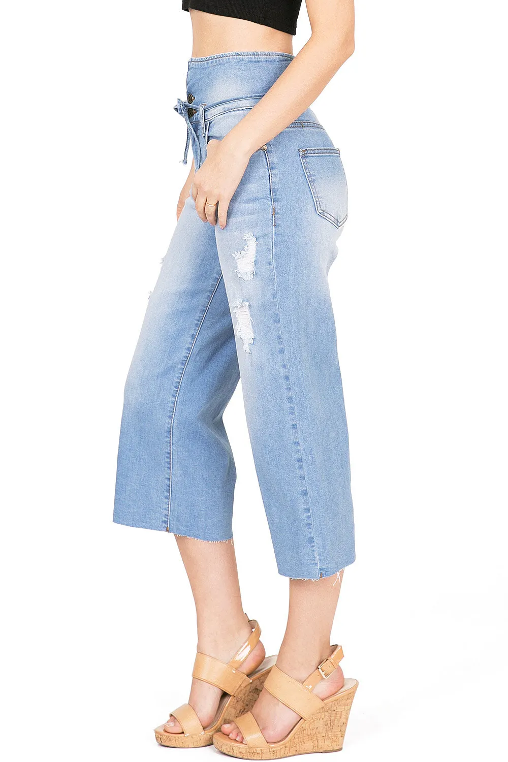 Facade Denim Culottes