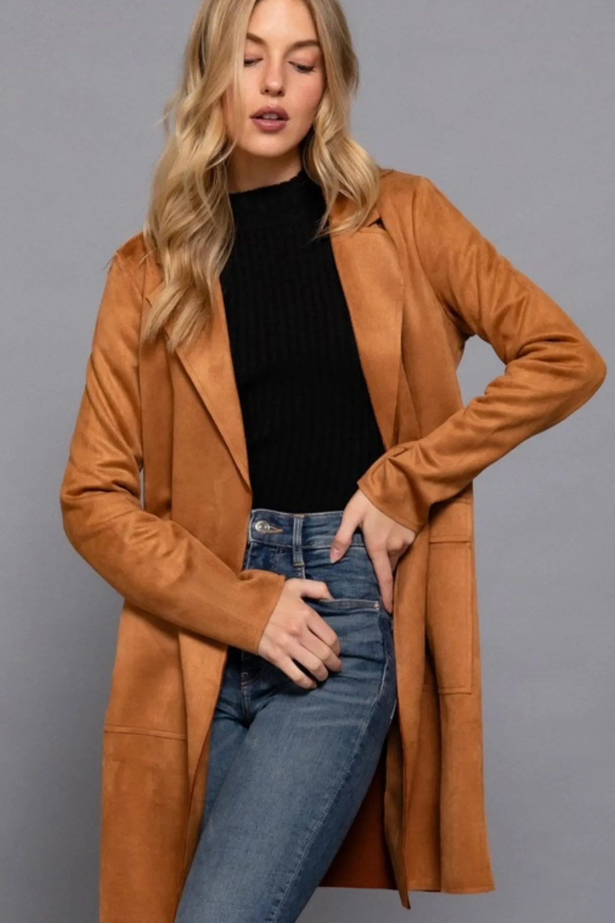 Faux Suede Open Coats - 3 Colors!