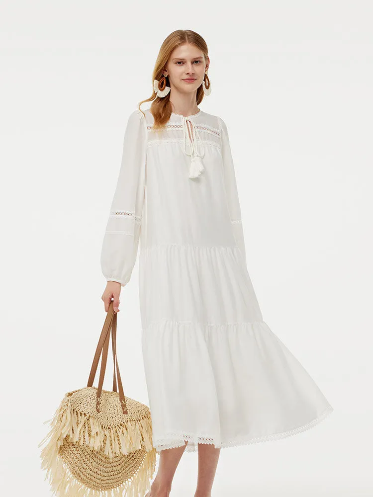 Faux Suede Vest And Maxi Dress Two-Piece Set