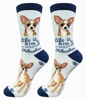 Fawn Chihuahua Dog Crew Socks -Unisex