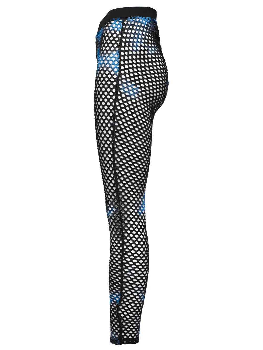 Female Stylish Black-Blue Fishnet Mesh Leggings