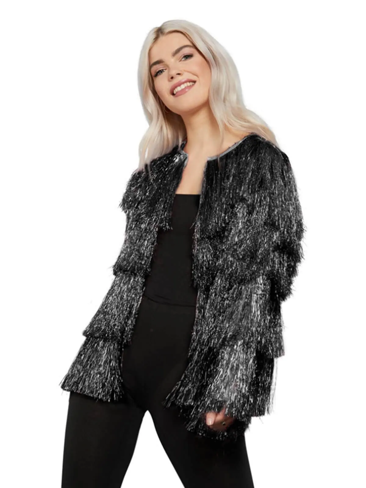 Fever Black Tinsel Festival Jacket