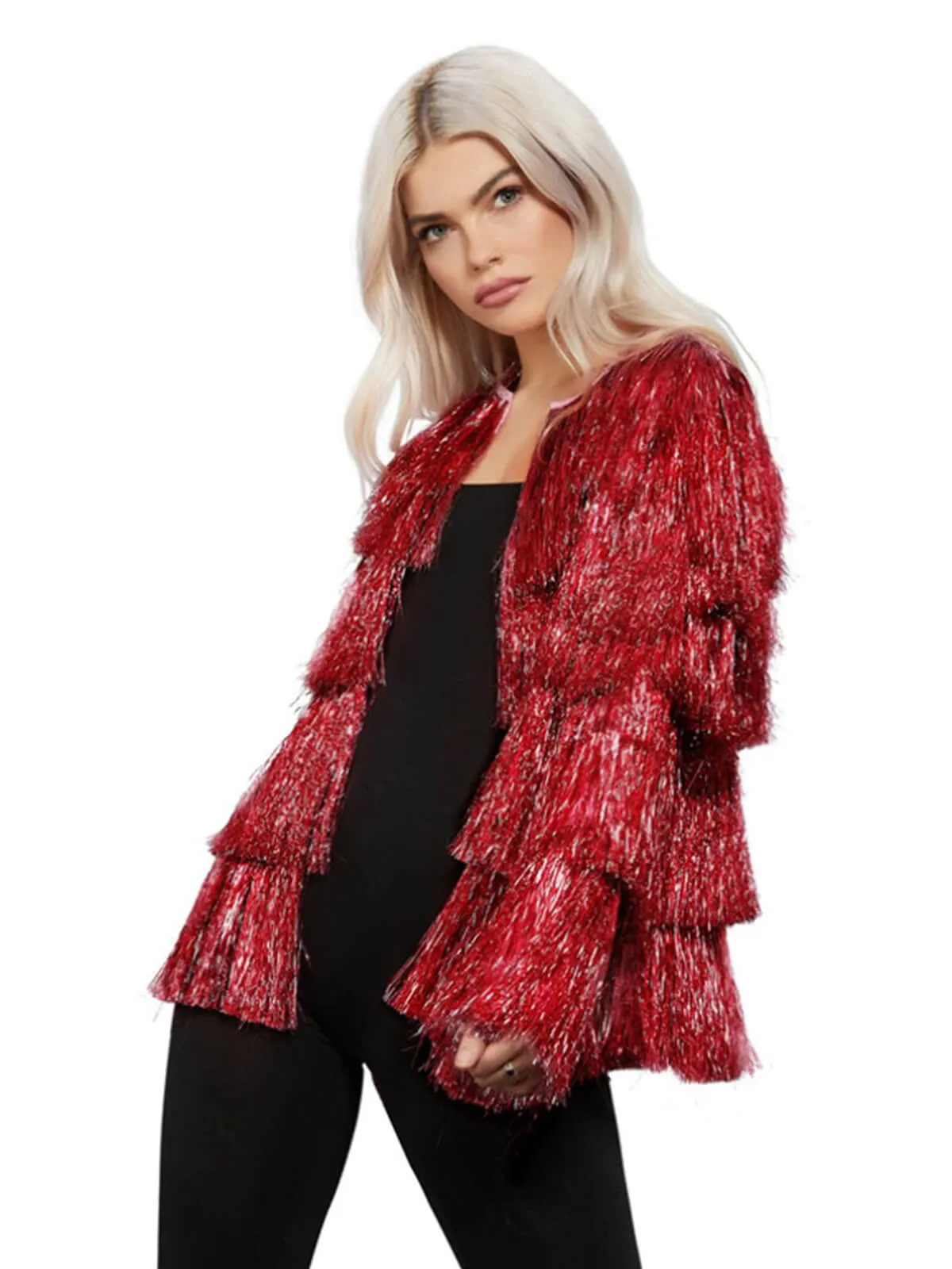 Fever Red Tinsel Festival Jacket