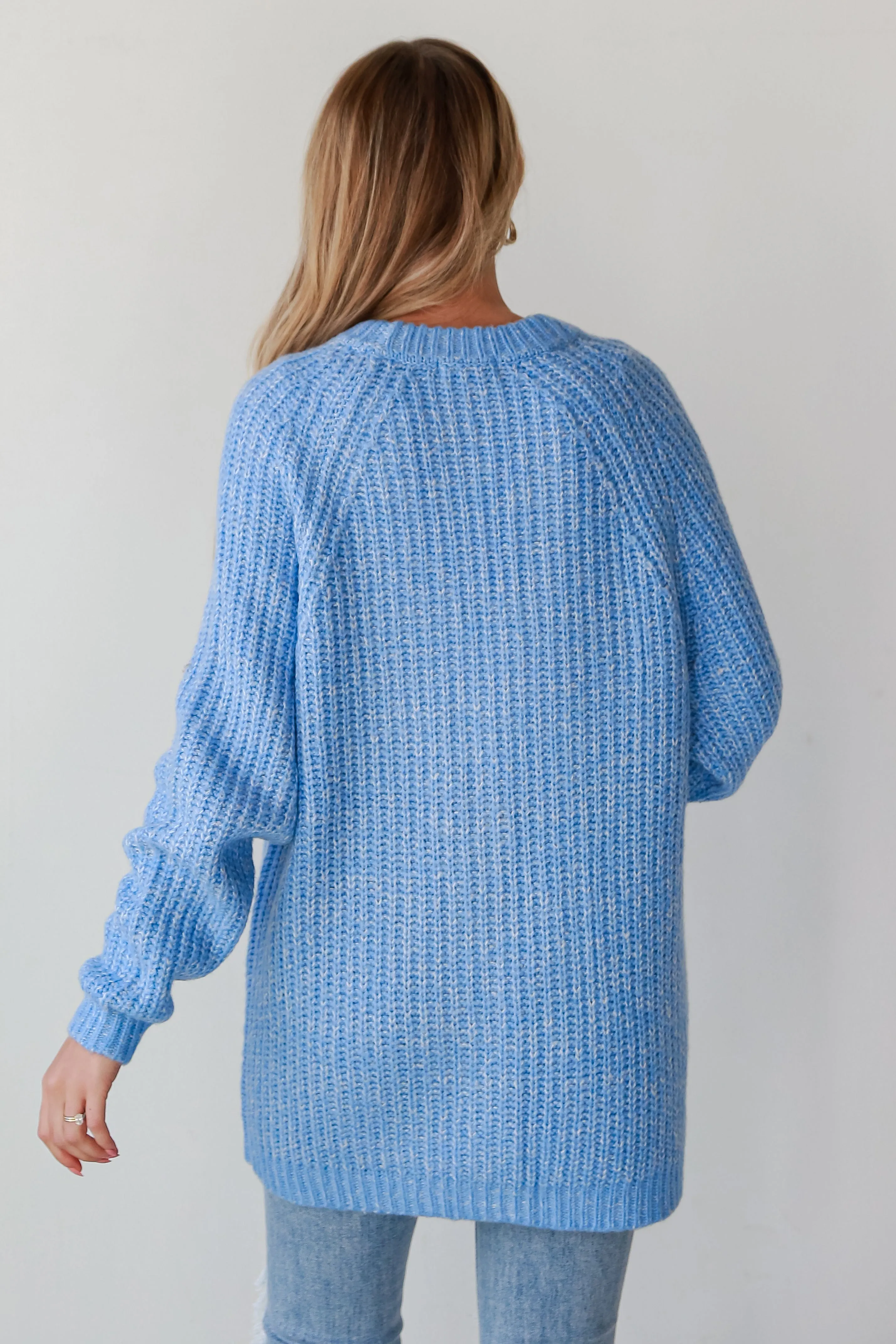 FINAL SALE - All Up To You Blue Oversized Sweater Cardigan