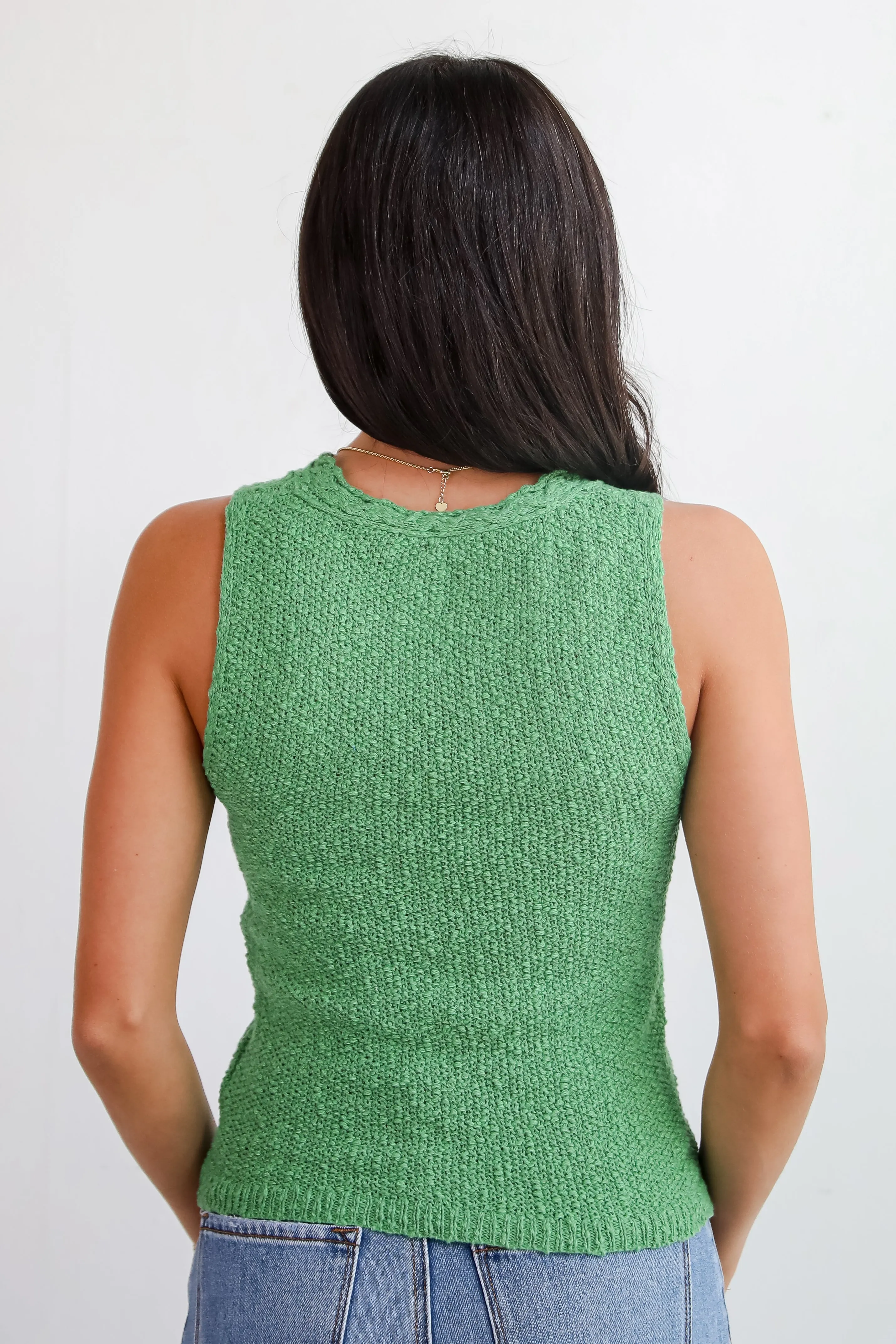 FINAL SALE - Chosen Charm Green Sweater Tank