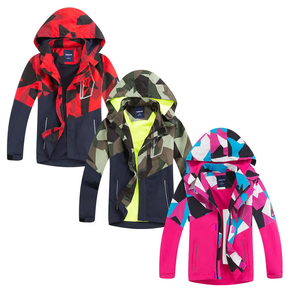 Fleece Cardigan Zipper Jacket Colorblock Jacket Children's Jacket