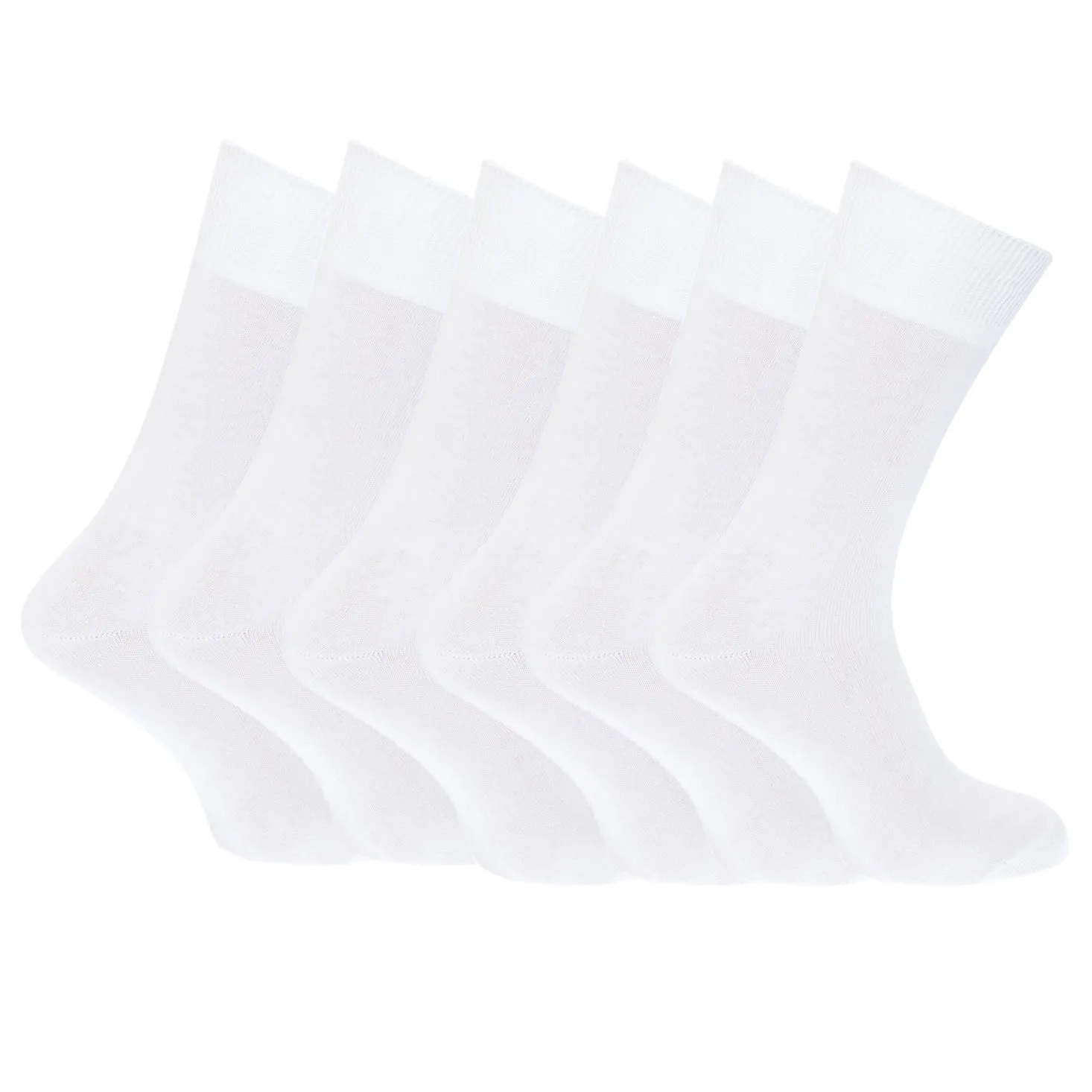 FLOSO Womens/Ladies Plain 100% Cotton Socks (Pack Of 6)