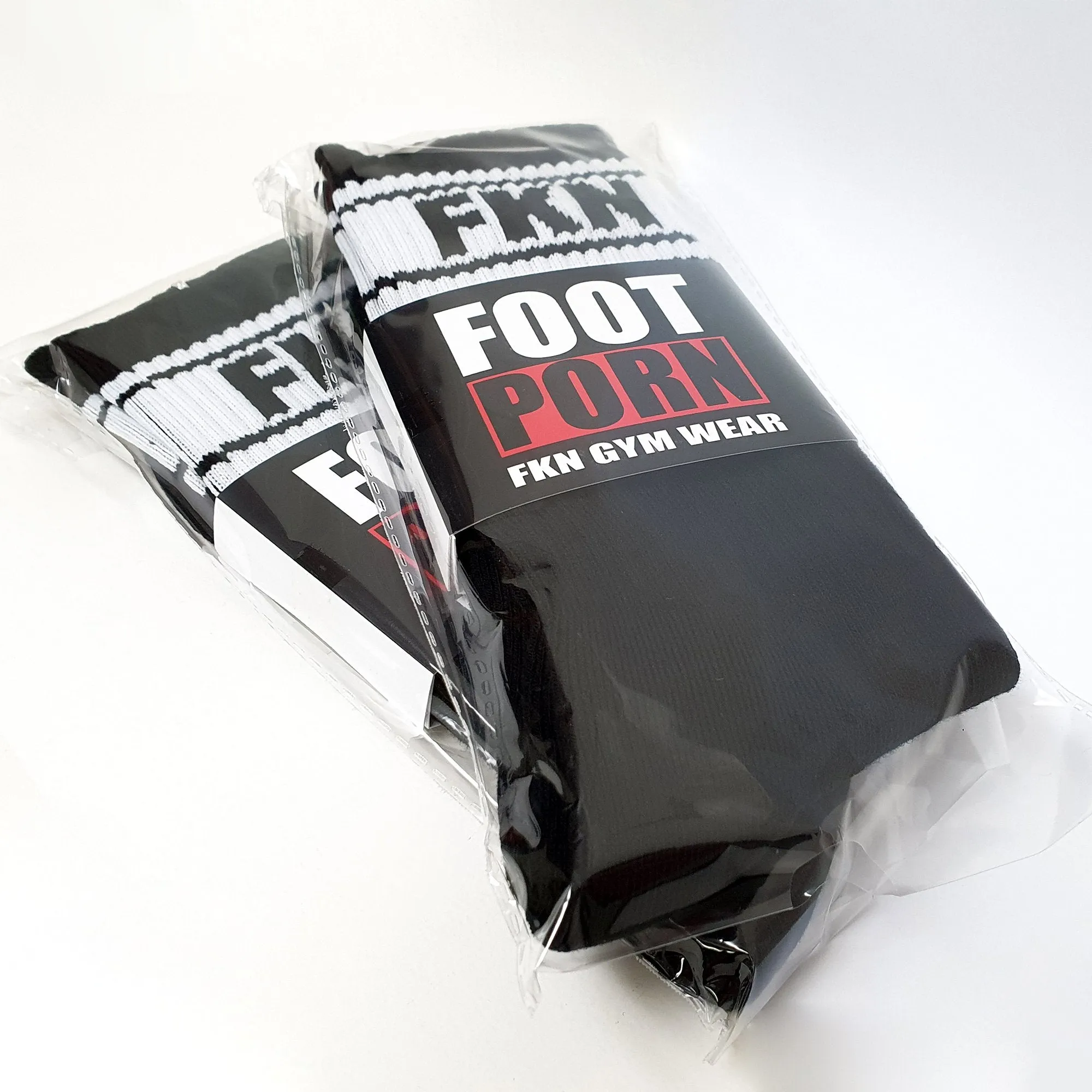 Foot Porn | Gym Crew Socks | Two Pair | Black/White