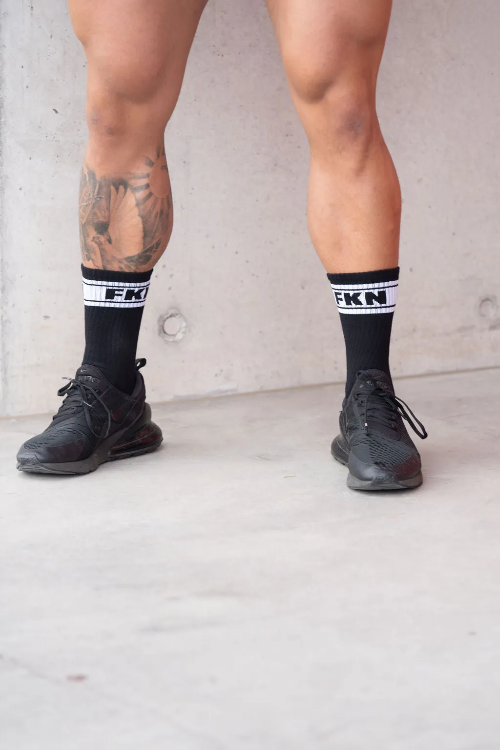 Foot Porn | Gym Crew Socks | Two Pair | Black/White