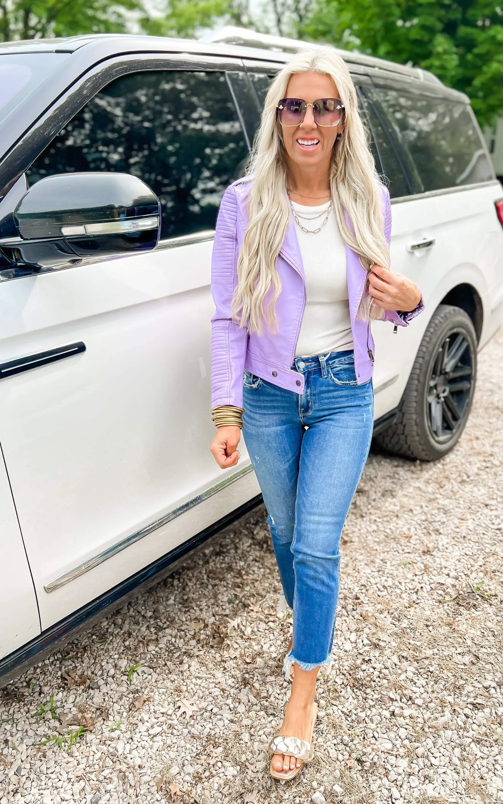 Forever Happier Lavender Vegan Jacket