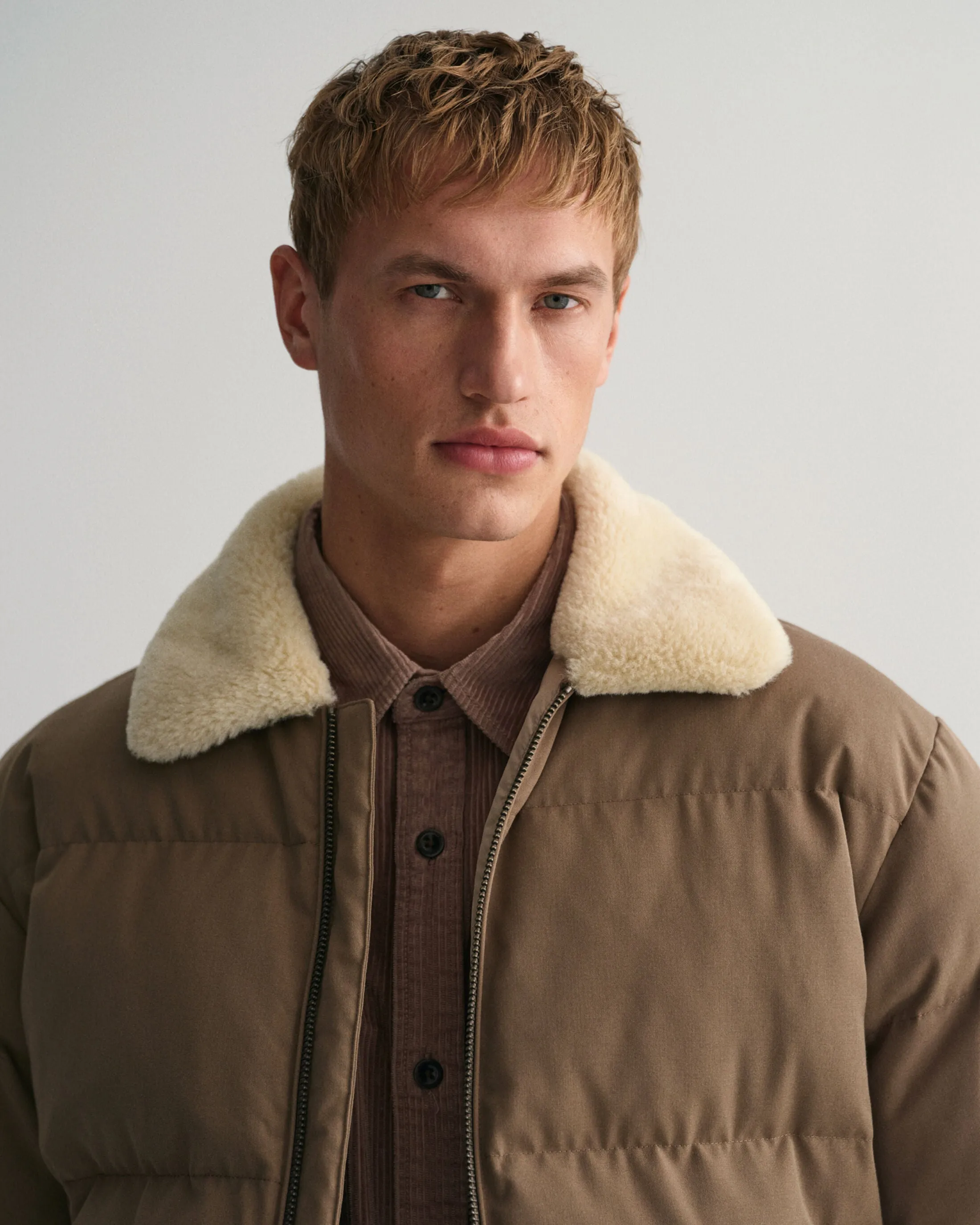 GANT - Padded Flannel Puffer Jacket, Desert Brown