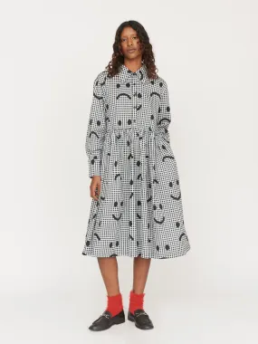 Gingham Happy Sad Smock Shirt Dress