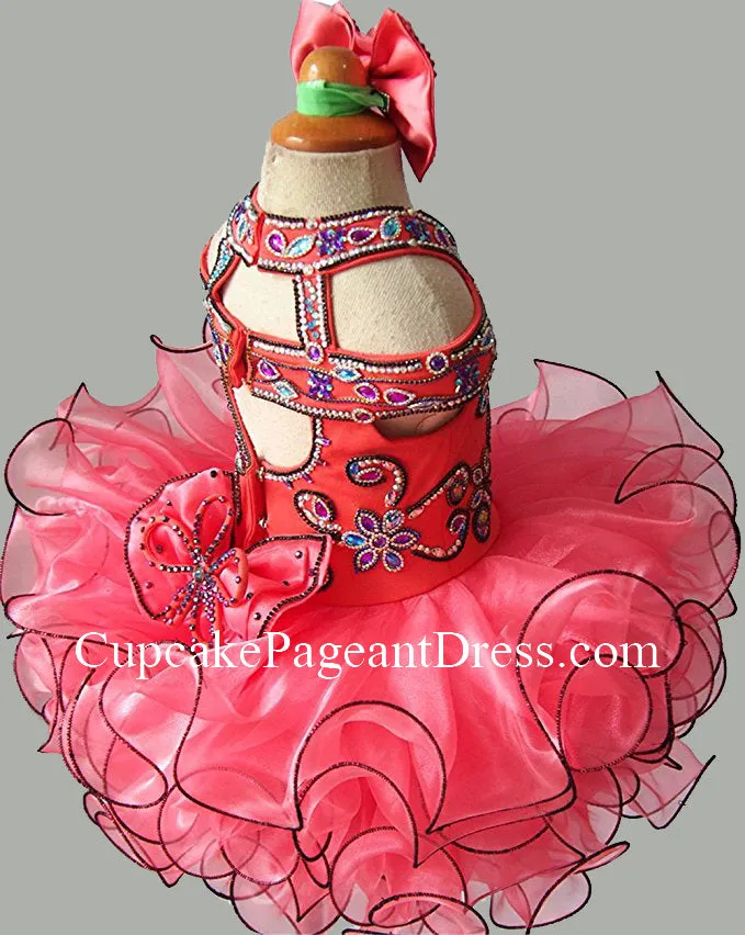 Glitz Beaded Bodice Little Girls/Infant/Toddler/Newborn Cupcake Nations Pageant Dress