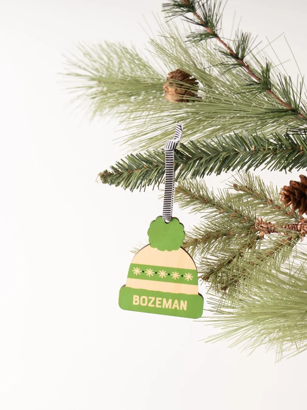 Green Bozeman Beanie Ornament