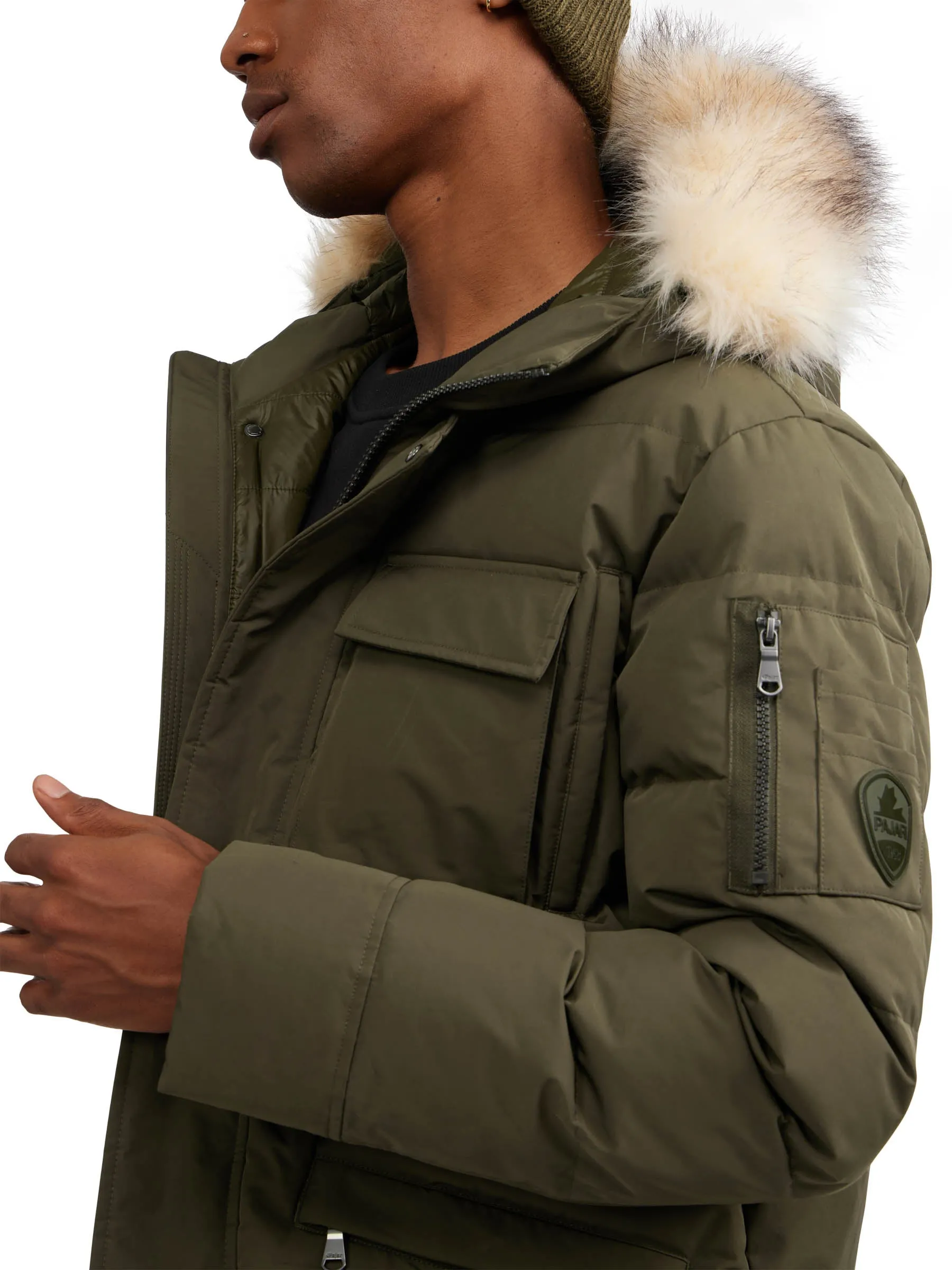 Hamilton Men's Quilted Parka w/Faux Fur Trim