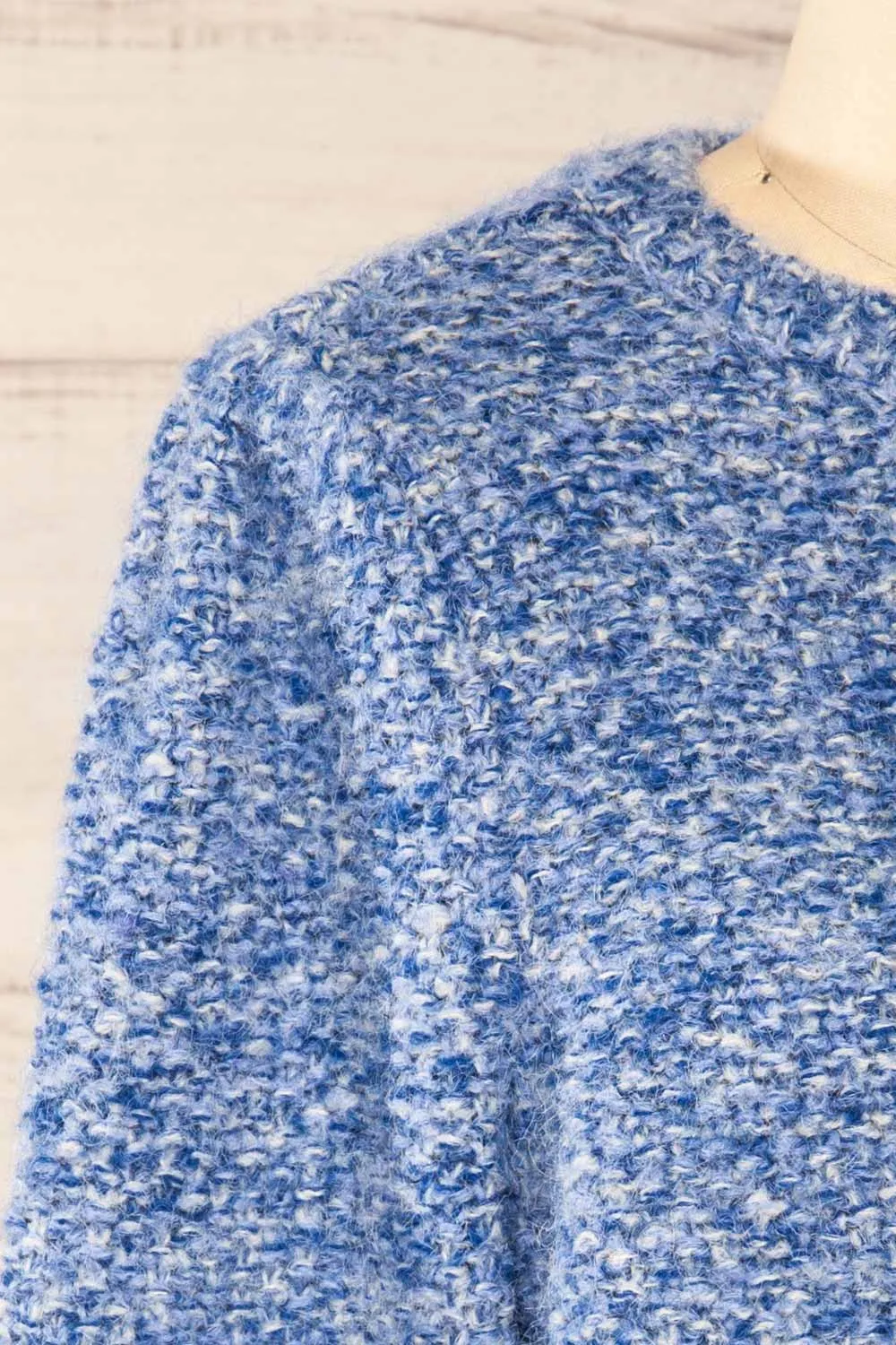 Hautmont Blue | Round Collar Knitted Sweater