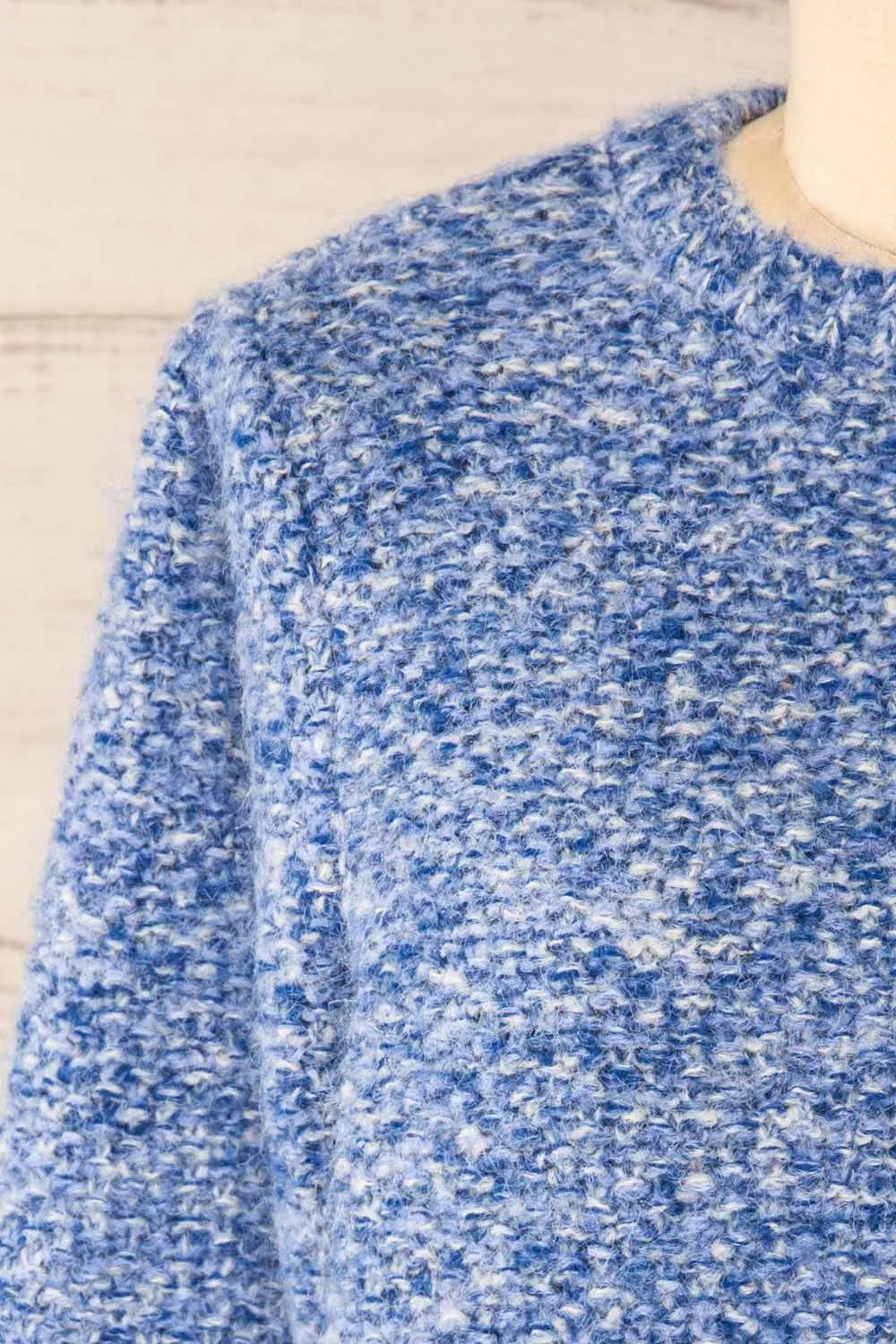 Hautmont Blue | Round Collar Knitted Sweater