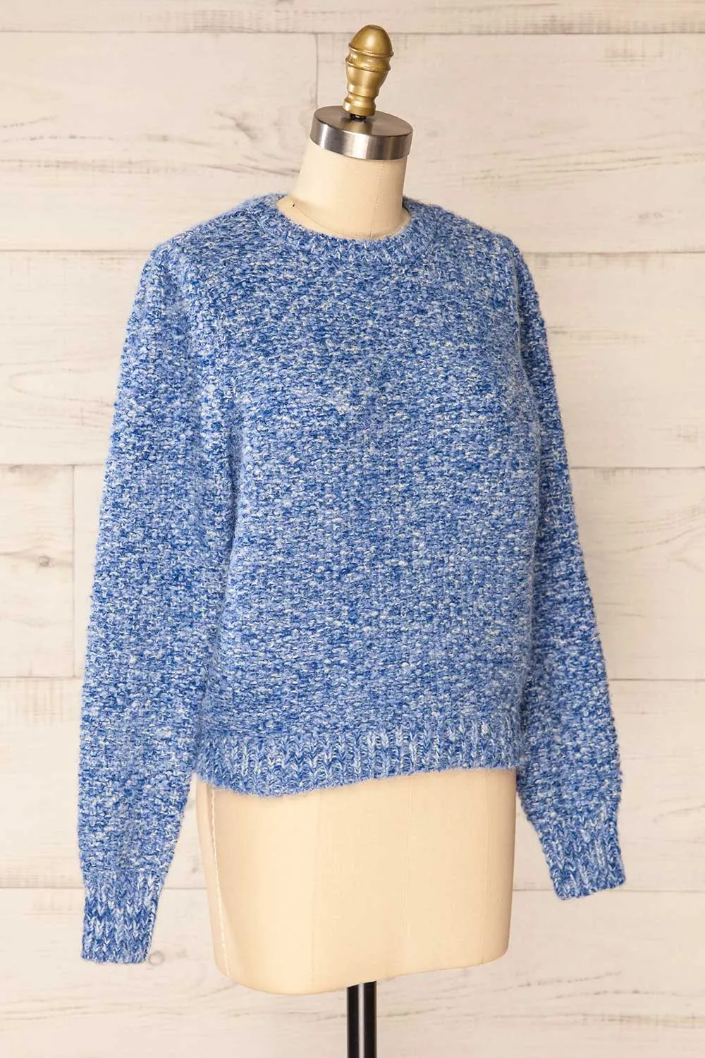 Hautmont Blue | Round Collar Knitted Sweater